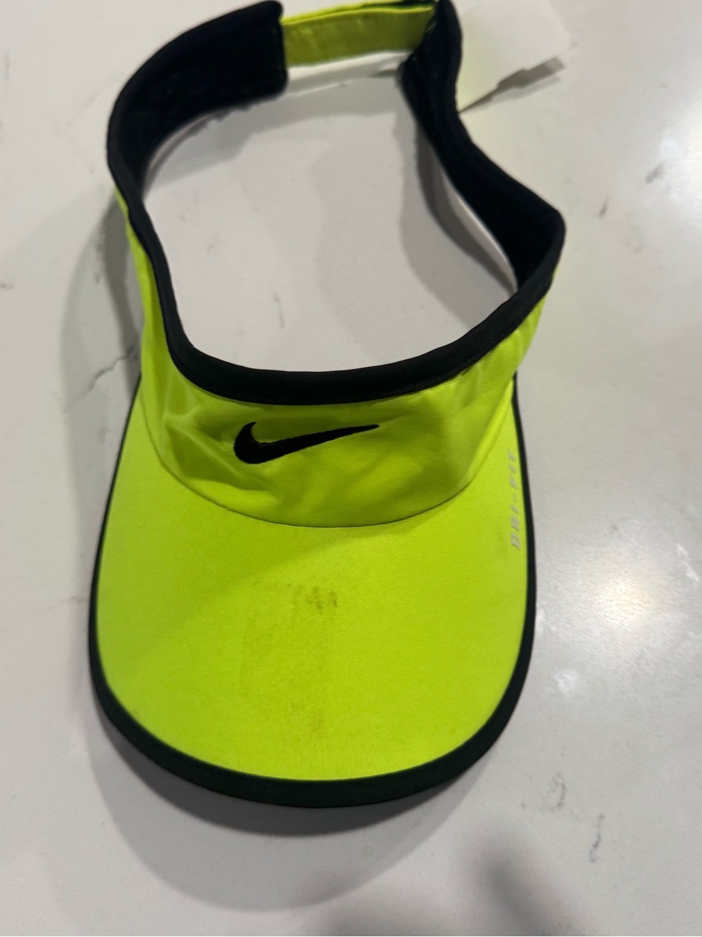 Nike featherweight Dri fit Neon Yellow and Black Performance Visor